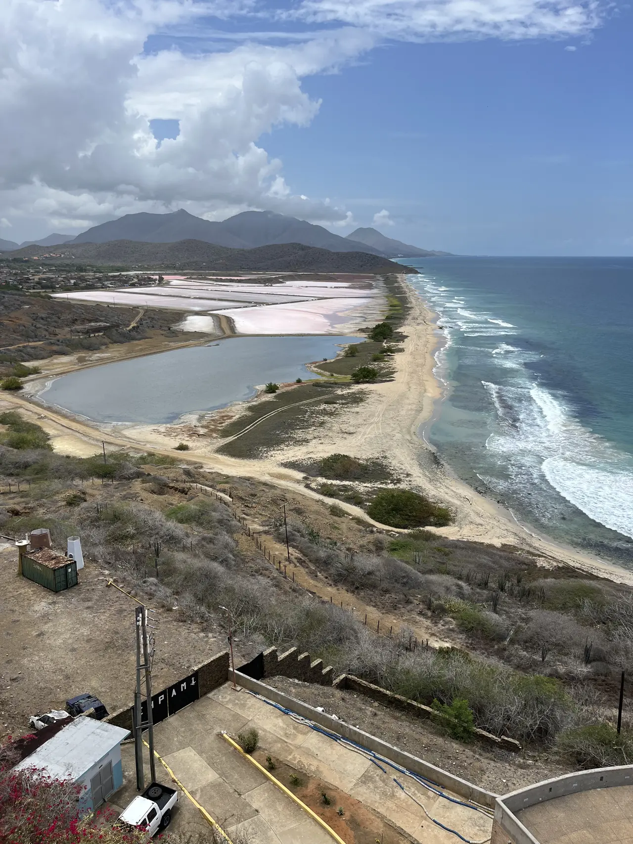 Salt flats beside the sea on Isla de Margarita